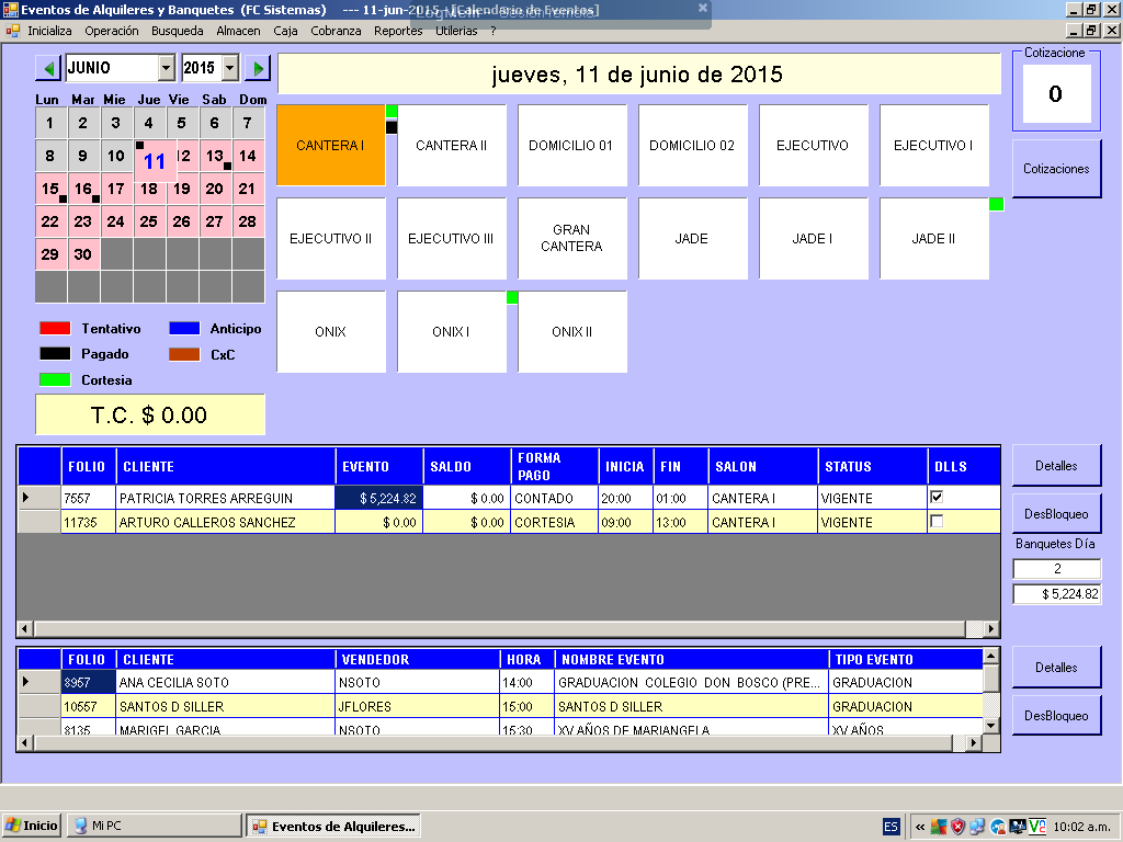 FC SALONES Calendario de contratos