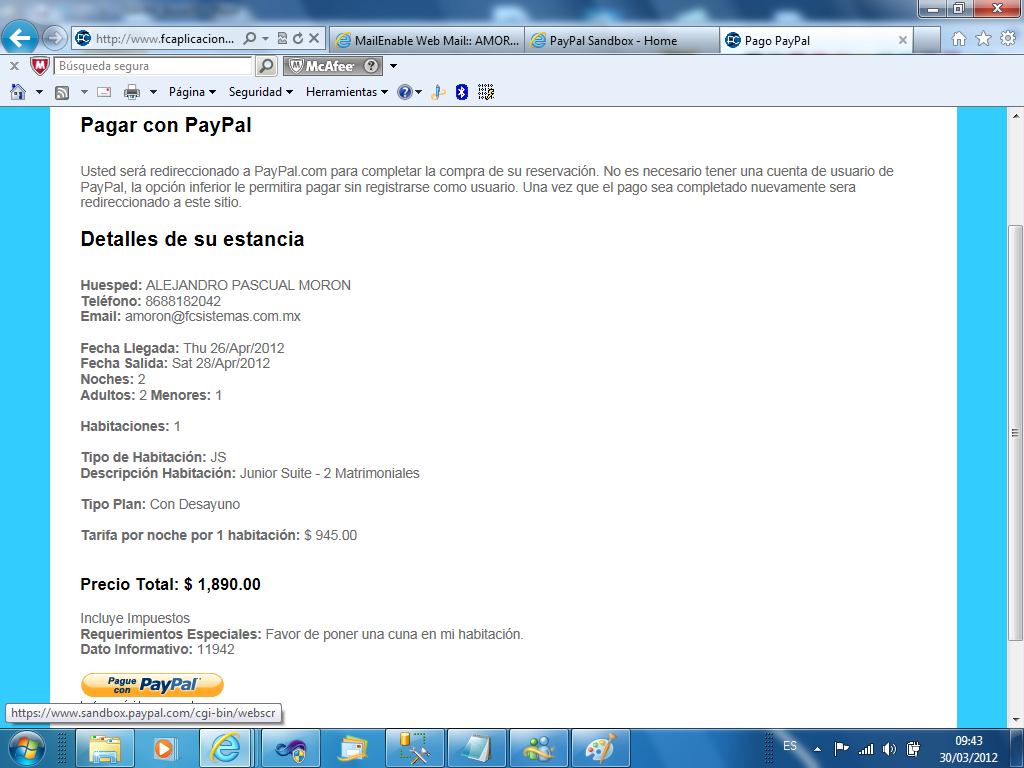 SAHM g3 Pago PayPal